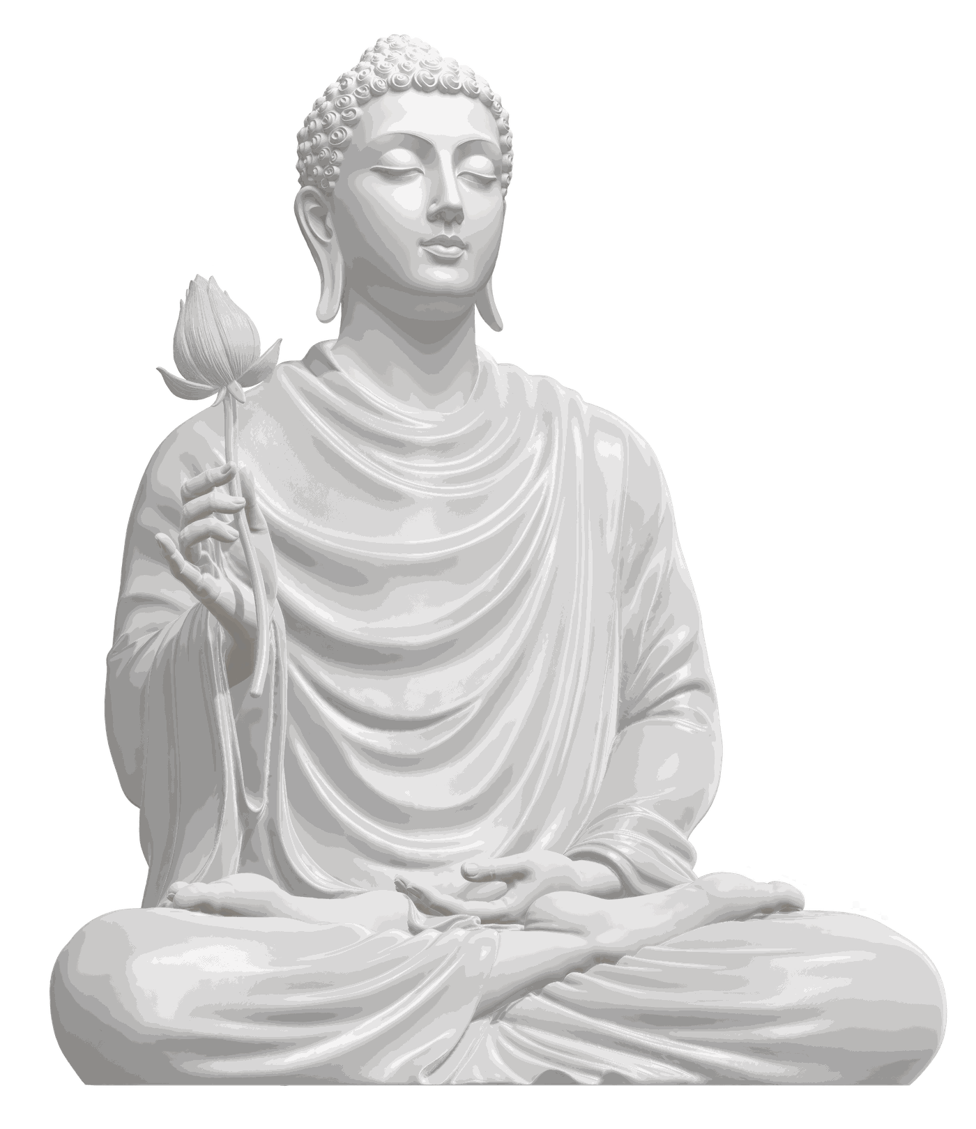 Buddha-Statue weiß — freigestellt